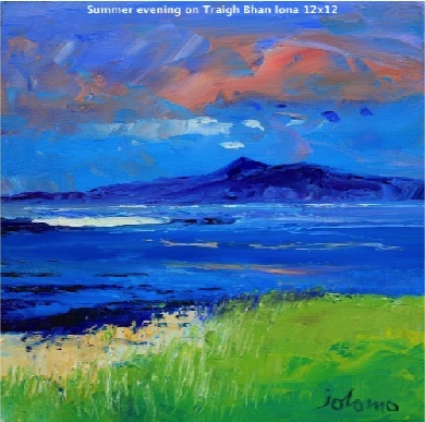 Summer evening on Traigh Bhan Iona 12x12  SOLD